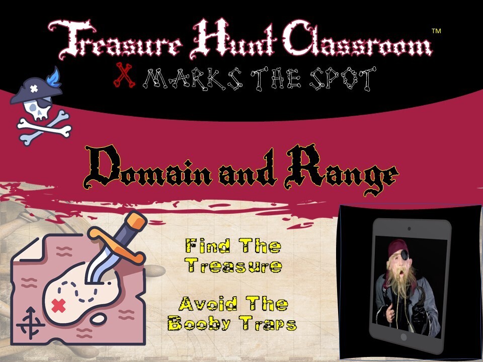 Algebra: Domain and Range Treasure Hunt (1 Teacher License)