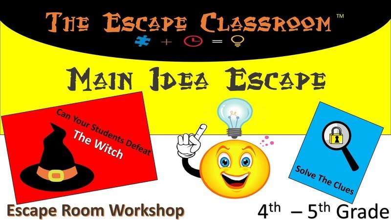 Main Idea Escape - 4-5 Grade  (1 Teacher License)