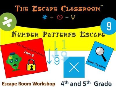 Number Patterns Escape - 4-5 Grade  (1 Teacher License)