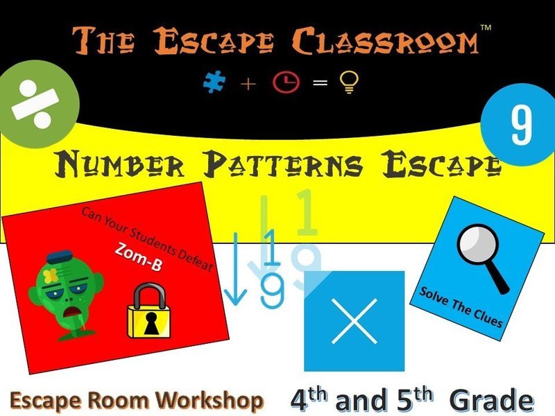 Number Patterns Escape - 4-5 Grade  (1 Teacher License)