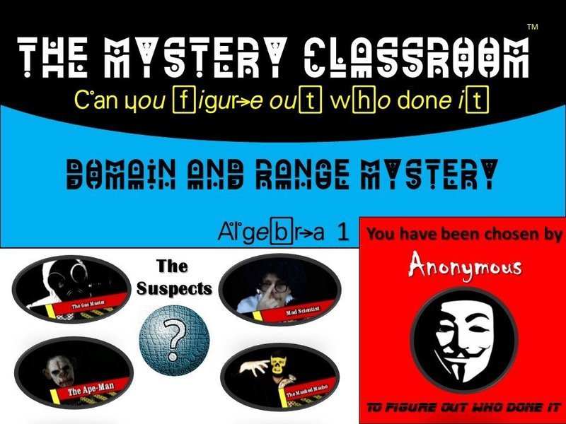 Algebra 1: Domain and Range  Mystery (1 Teacher License)