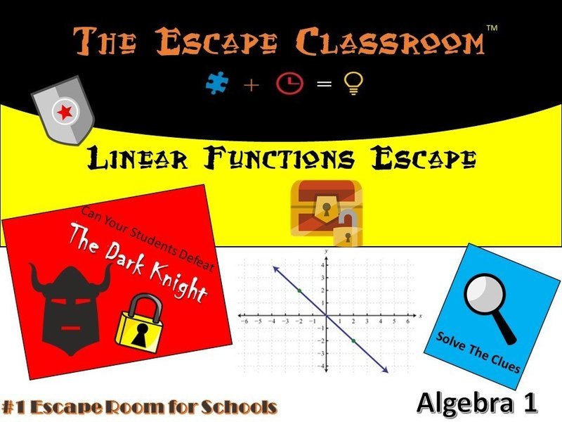 Algebra 1: Linear Functions Escape (1 Teacher License)
