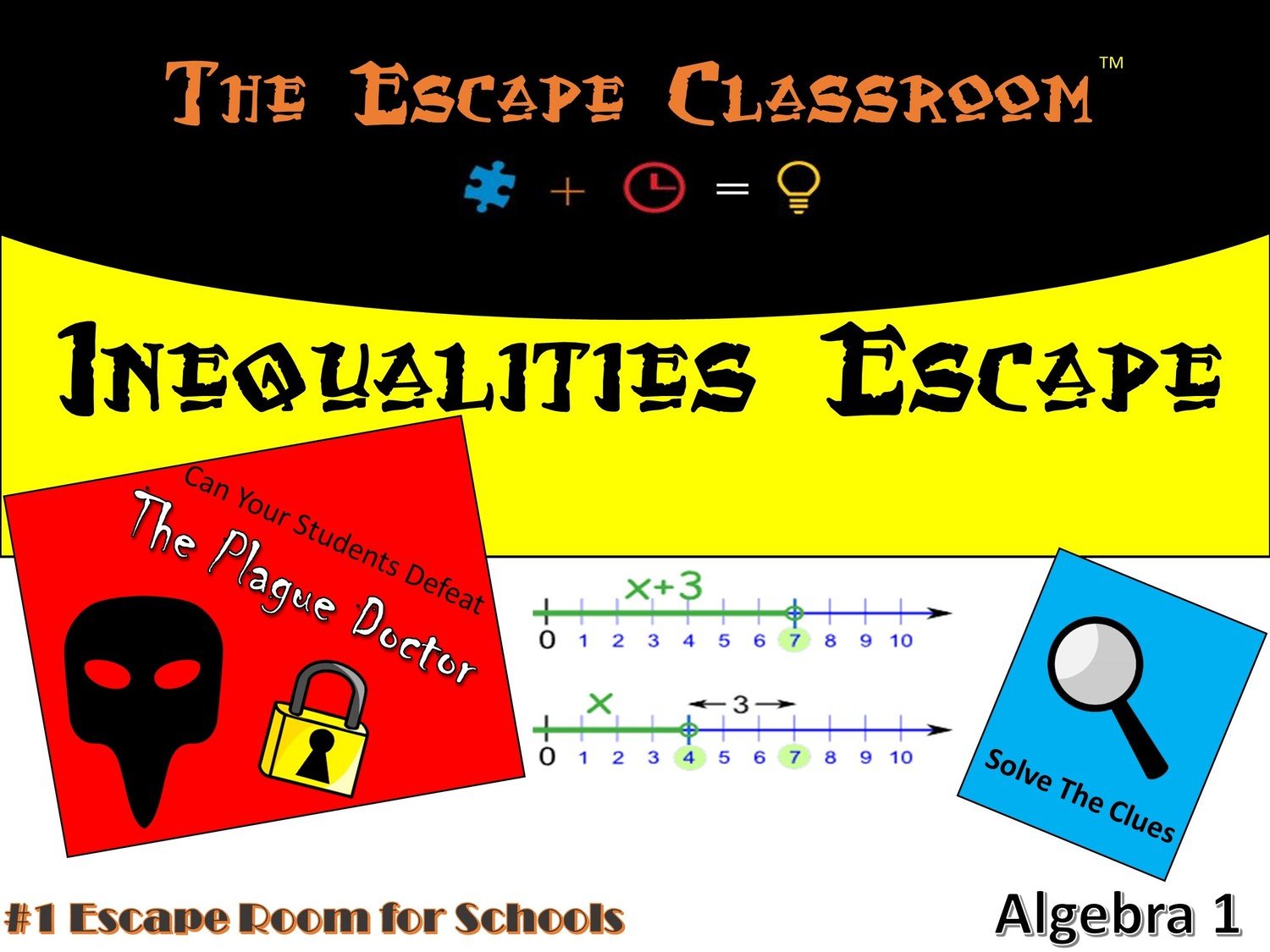 Algebra 1: Inequalities Escape  (1 Teacher License)