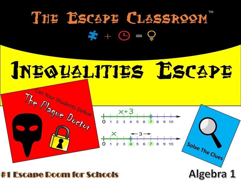 Algebra 1: Inequalities Escape  (1 Teacher License)