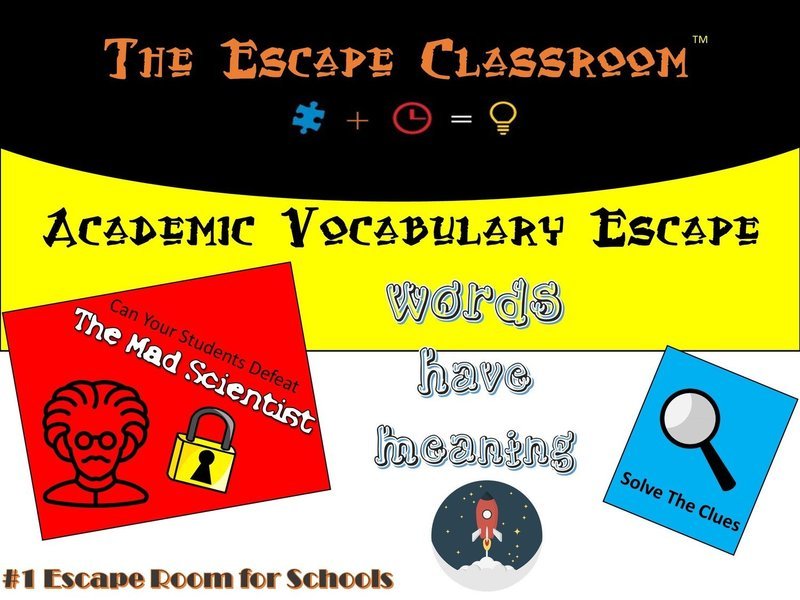 Academic Vocabulary Escape (1 Teacher License)