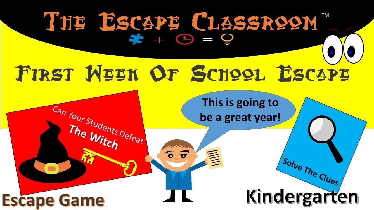 Kindergarten - First Week of School Escape Workshop (1 Teacher Classroom)