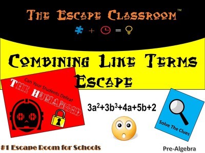 Combining Like Terms Escape (1 Teacher License)