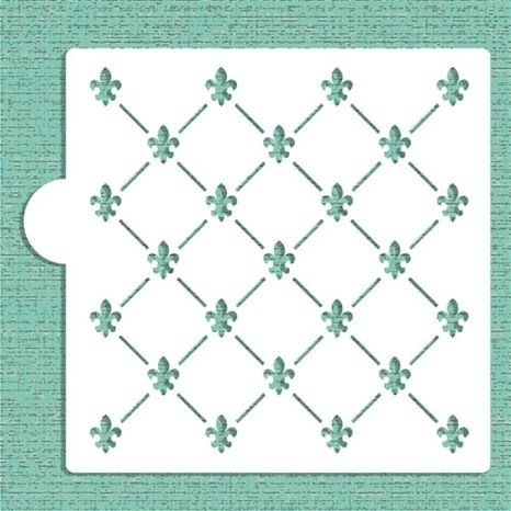 Fleur De Lis Allover Cake Stencil - CM006 Fleur De Lis Allover Cake Stencil - CM006
