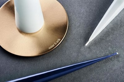 Design Kerzenplatte • Kerzenhalter in Edelstahl / Gold