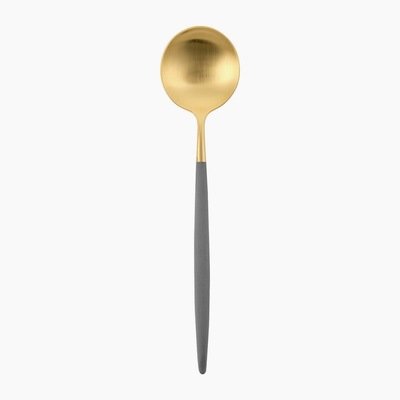 GOA Löffel • Edelstahl Gold • Griff grau von Cutipol GOA Löffel • Edelstahl Gold • Griff grau von Cutipol