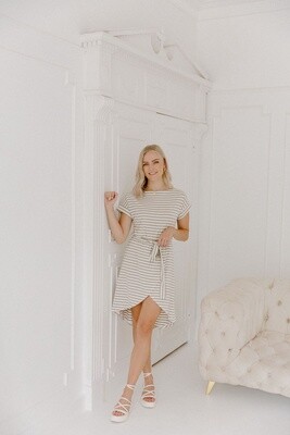 Beige Striped Dress