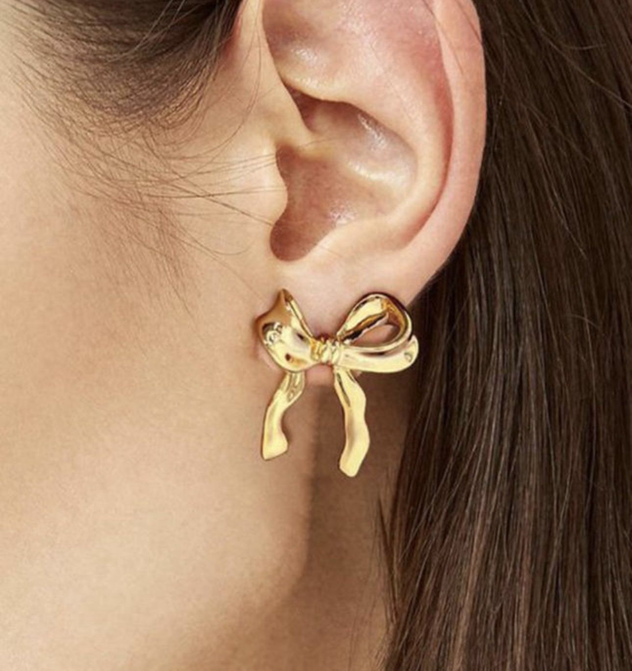Gold Bow Earrings