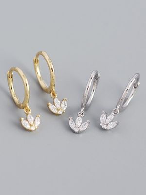 Diamond Leaf Earrings