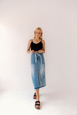 Denim Midi Skirt