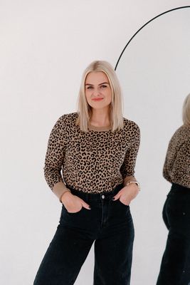 Leopard Knit Top