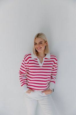 Pink Striped Knit