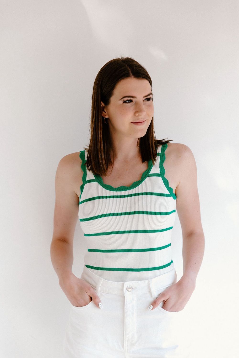 Green Striped Top