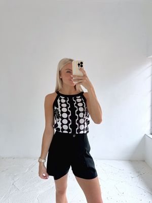 Black Abstract Top