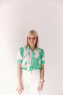 Green Floral Top