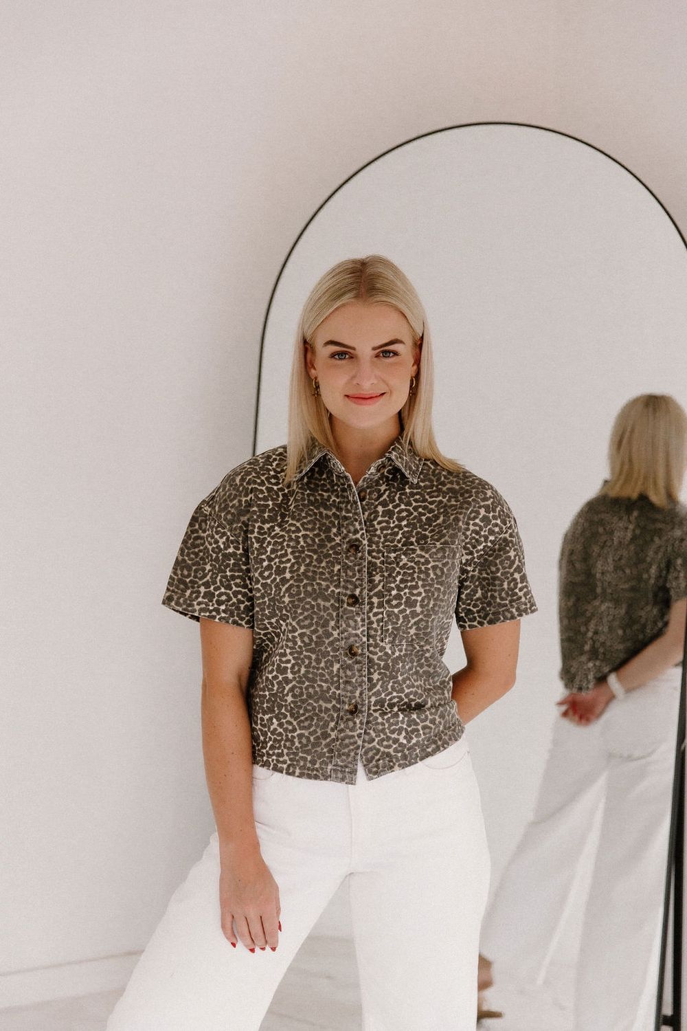 Leopard Denim Top