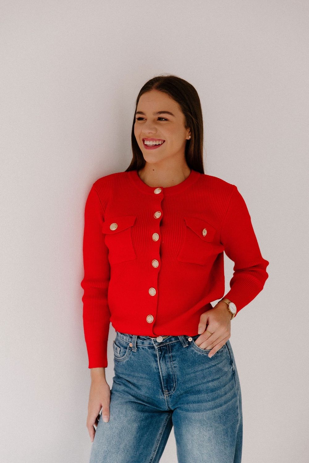 Lia Cardigan Red