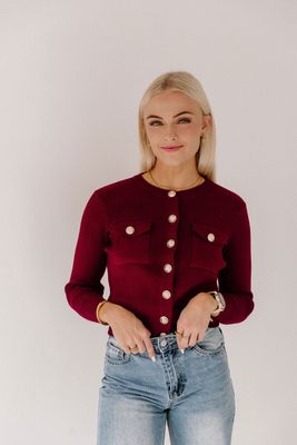 Lia Cardigan Burgundy