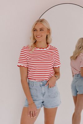 Red Striped Top