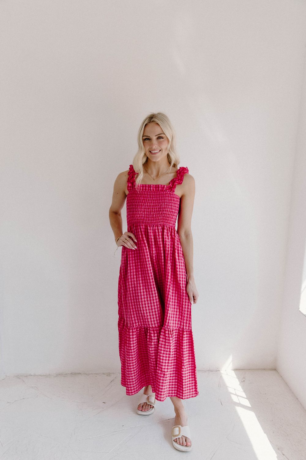 Pink Plaid Dress