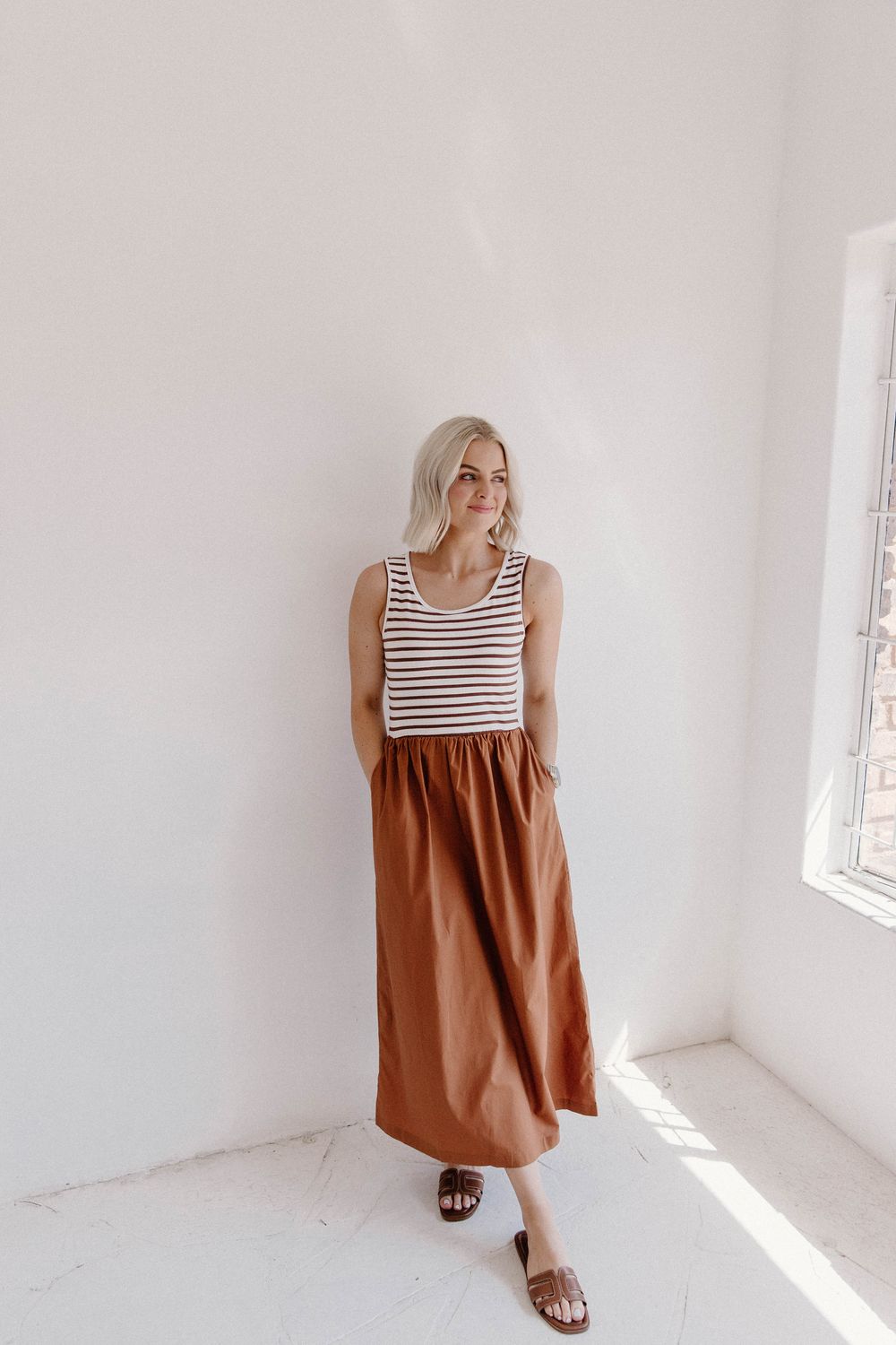 Chestnut Striped Dress