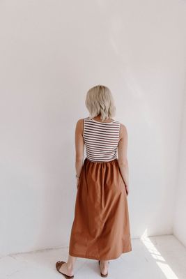 Chestnut Striped Dress