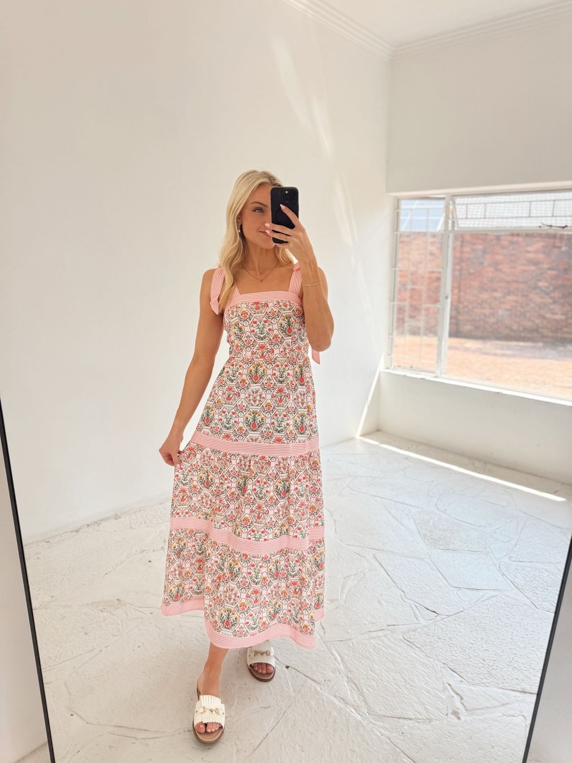 Piper Dress Pink/White