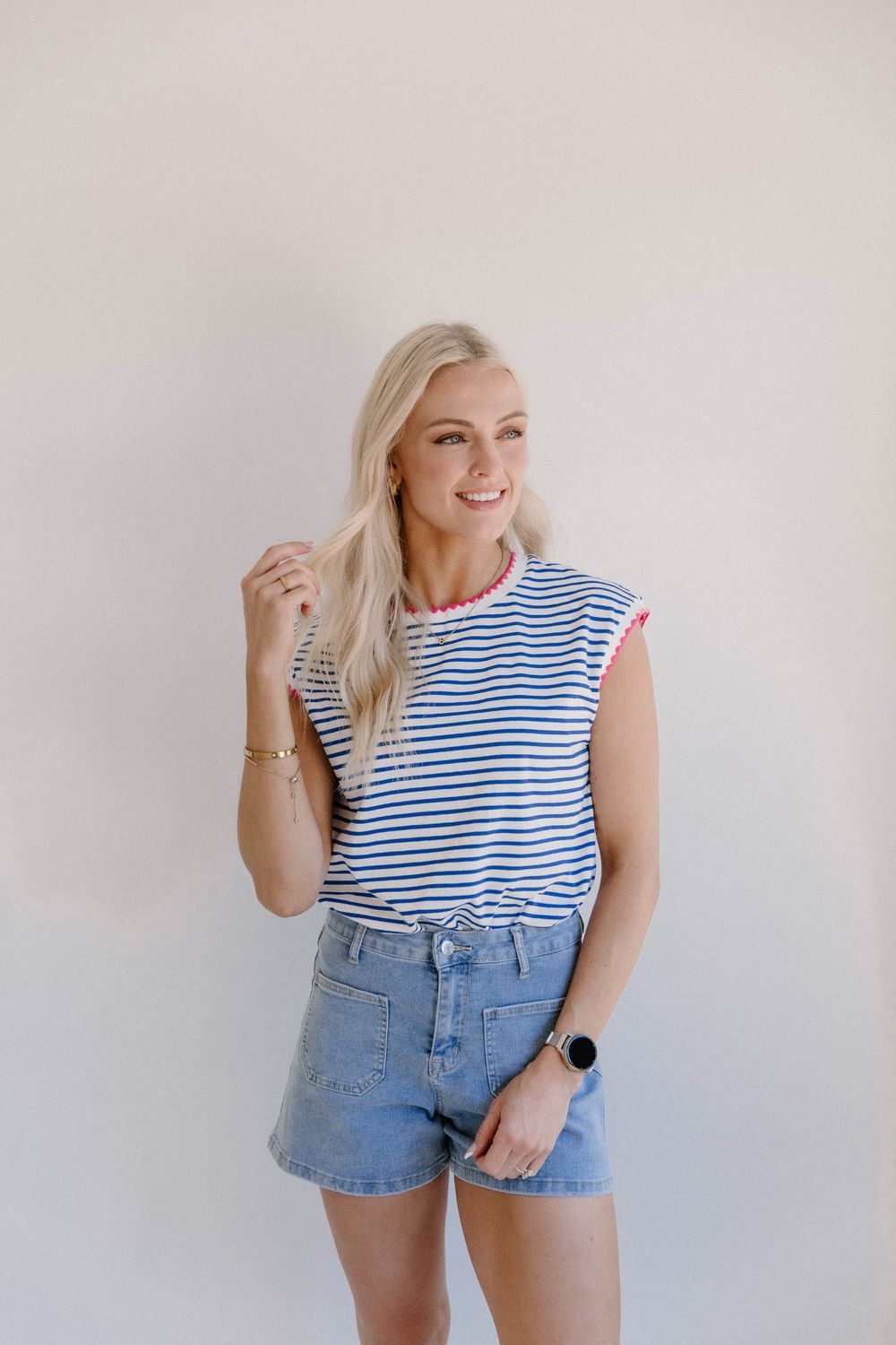 Blue Striped Top