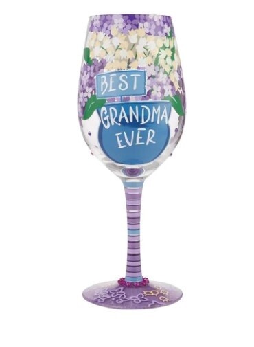 &quot;Best Grandma Ever&quot; Wine Glass