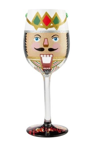 &quot;Nuts About the Holidays&quot; Wine Glass