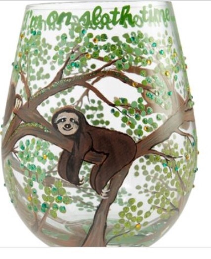 Stemless Sloth Stemless Wine Glass