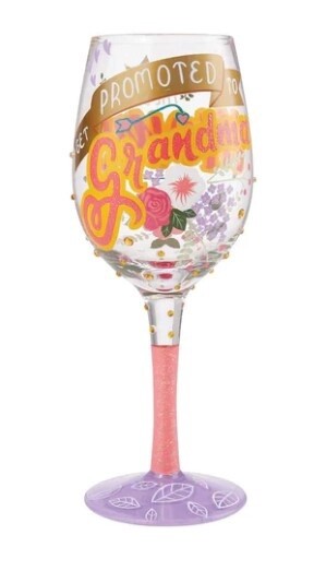 &quot;Promoted To Grandma&quot; Wine Glass