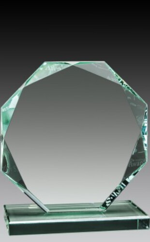 Jade Glass Octagon Award (Includes Engraving)