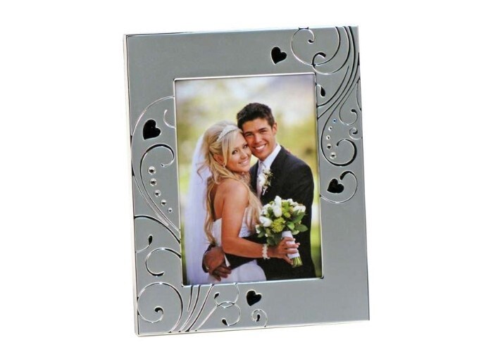 Silver Frame with Hearts 5x7