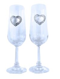 Heart Champagne Flutes