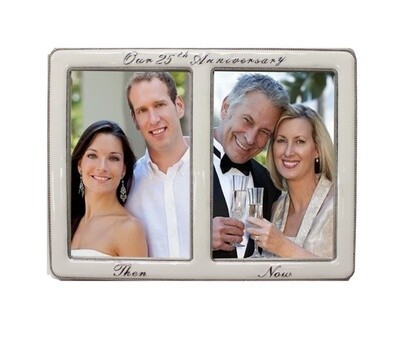 White 25th Anniversary &quot;Then &amp; Now&quot; Frame - 4&quot;x6&quot;