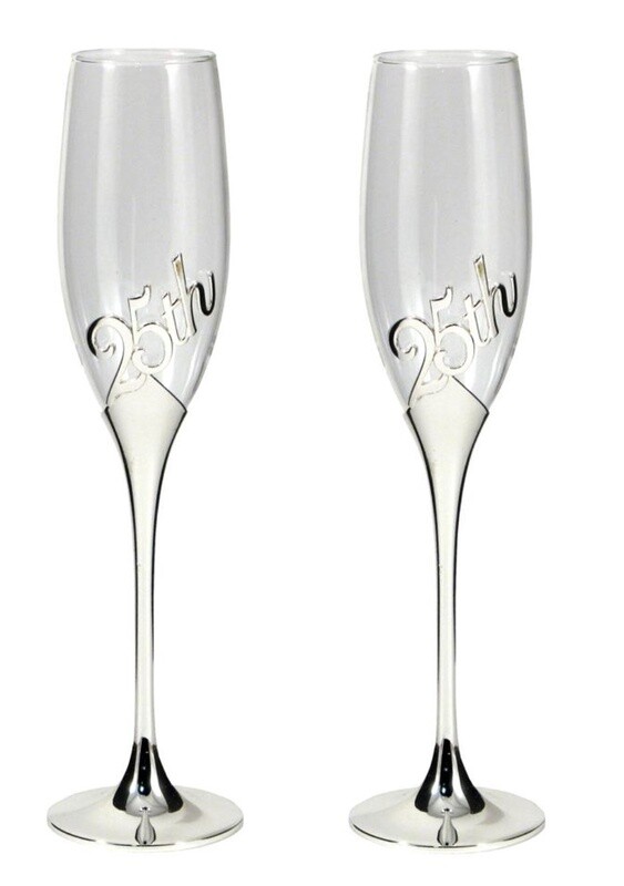 25th Champagne Flutes