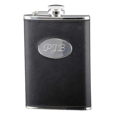 Leather Flask with Plaque