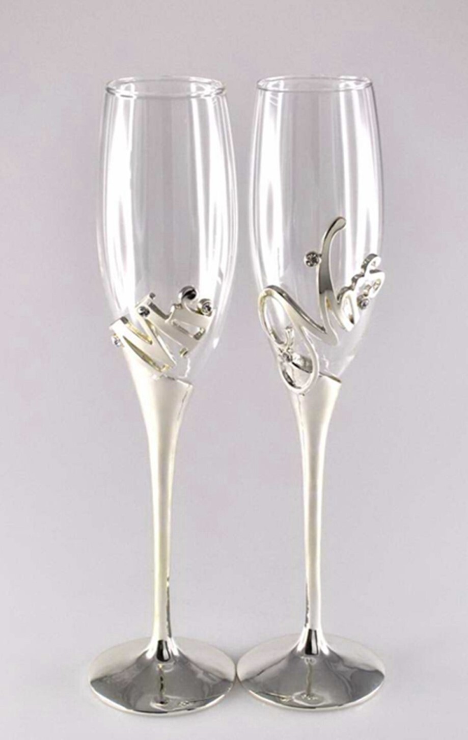 Mr. &amp; Mrs. Champagne Flutes