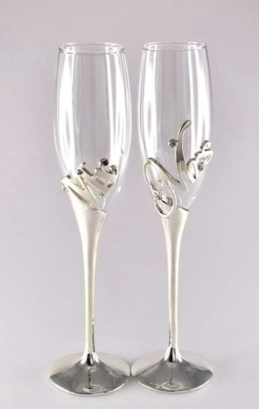 Mr. &amp; Mrs. Champagne Flutes