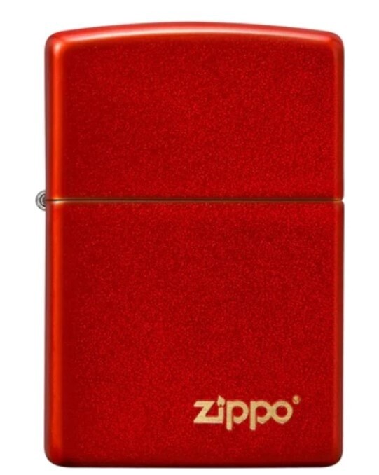 Red Metallic Zippo Lighter with Logo