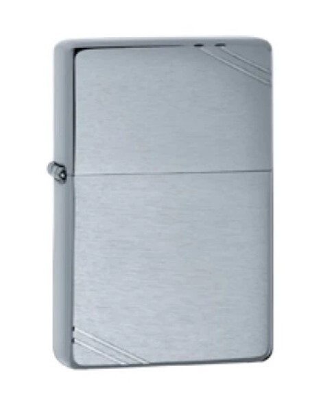 Brushed Chrome Vintage with Slashes - Zippo Lighter