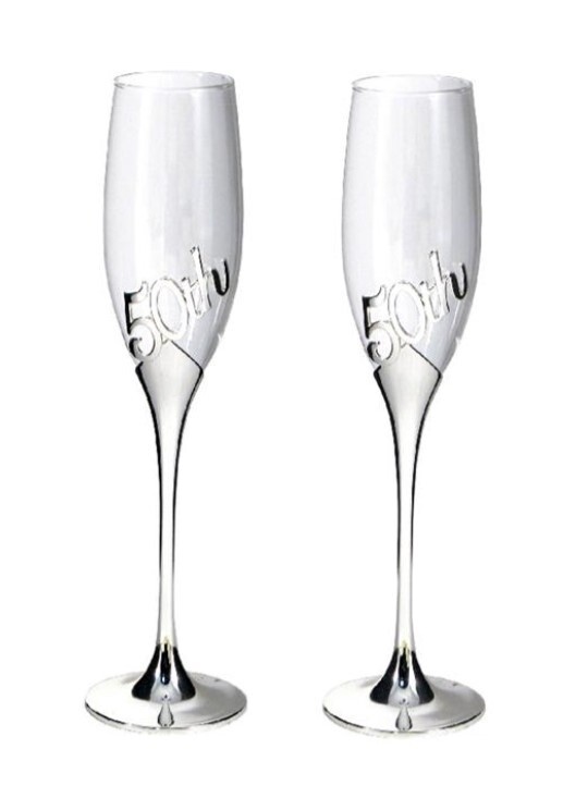 50th Champagne Flutes