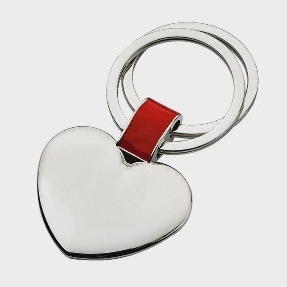 Puff Heart Engravable Keyring