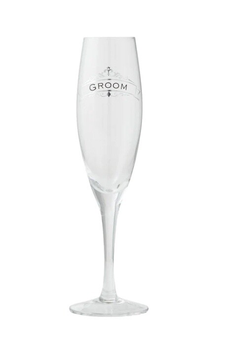 Groom Toasting Glass