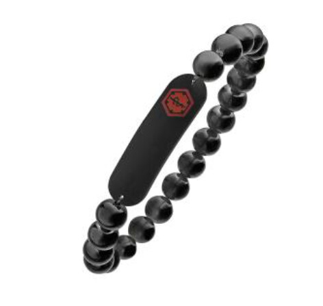 Black Medical Bracelet with Magnetic Beads
